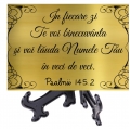 Plachet aurie cu suport, In fiecare zi te voi binecuvanta!